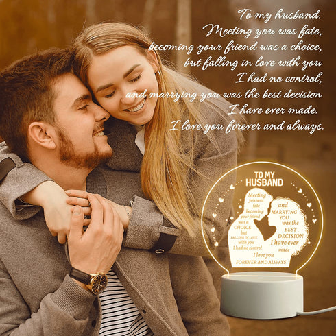 Personalized Night Light Perfect Gifts for Husband from Wife